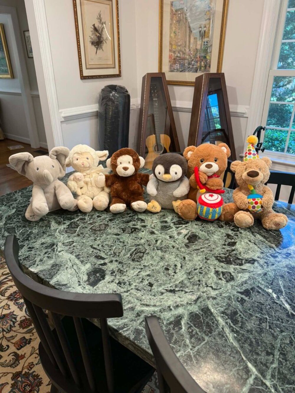 GUND Flappy Elephant Clappy Monkey Kissy Penguin Animated Plush Bundle